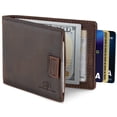 thumbnail image 1 of Serman Brands Slim Wallet Money Clips | Bifold Leather Wallet | RFID Blocking Minimalist Bifold Men Wallet | Stylish and Secure Wallet | Texas Brown, 1 of 7