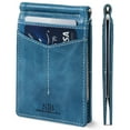 thumbnail image 1 of Serman Brands Slim Wallets for Men | Money Clip | RFID Blocking with Front Pocket | Men Bifold | Leather Wallet | Arctic Blue, 1 of 6