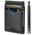 thumbnail image 1 of Serman Brands Slim Wallets for Men | Money Clip | RFID Blocking with Front Pocket | Men Bifold | Leather Wallet | Carbon Fiber, 1 of 6