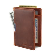 Serman Brands Travel Wallet | RFID Blocking | Bifold Slim Genuine Leather | Thin Minimalist | Front Pocket Wallets for Men | Billfold | Canyon Red