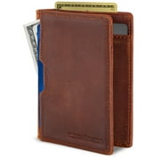 Serman Brands Wallets for Men | Slim Mens leather Wallet | RFID Blocking Minimalist | Card Front Pocket Bifold Travel Thin | Canyon Red