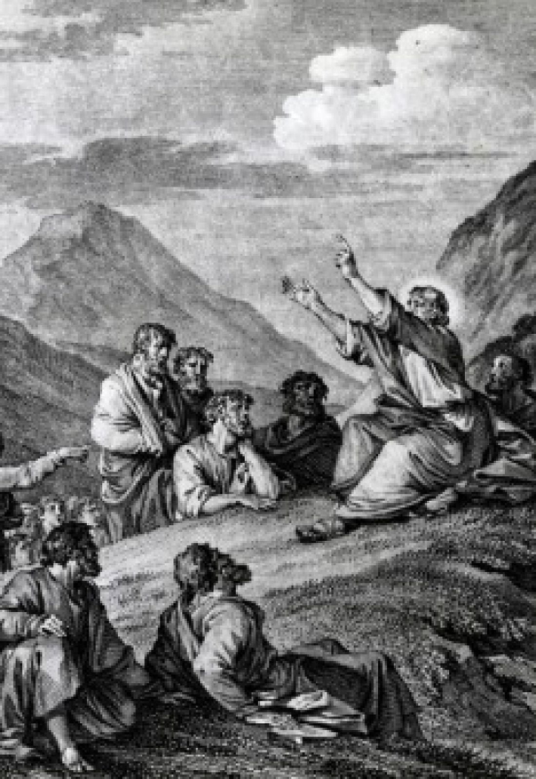 Sermon on Mount by Jean-Michel le Jeune Moreau print (1741-1814) Canvas Art - Jean-Michel le Jeune Moreau (24 x 36)