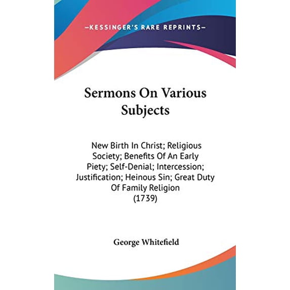 Sermons On Various Subjects New Birth In