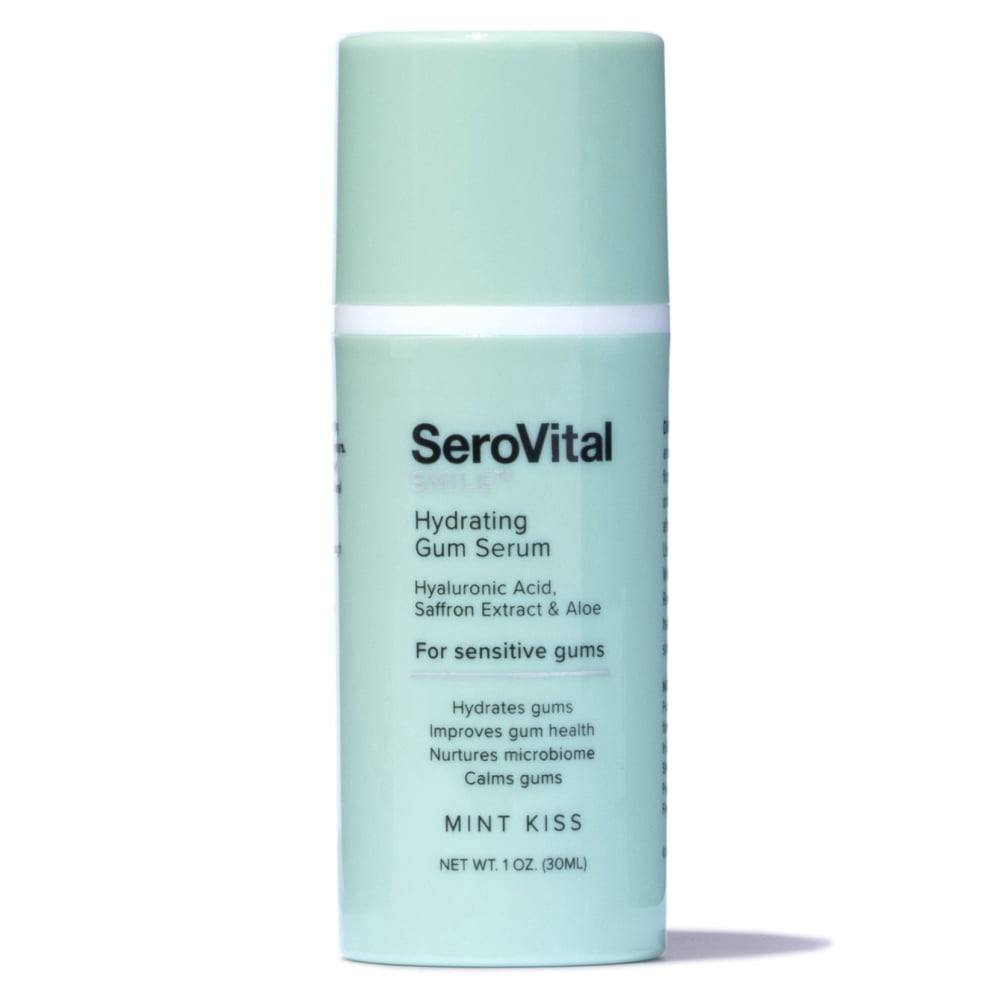 SeroVital Smile Hydrating Gum Serum – Improve Gum Health, Nurture Oral Microbiome – Formulated for Sensitive and Dry Gums––Hyaluronic Acid, Aloe Vera, and Vitamin E, and Saffron –– 1 oz., Mint Kiss