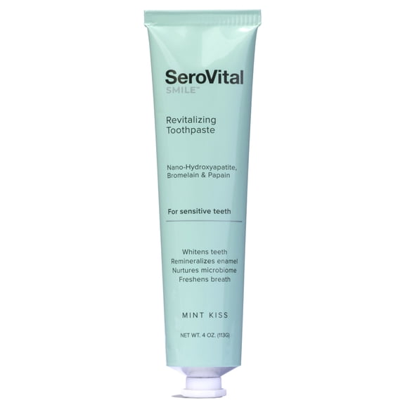 SeroVital Smile Revitalizing ToothpasteNano-Hydroxyapatite Toothpaste, Formulated without Fluoride, Whitening Toothpaste for Sensitive Teeth 4 oz., Mint Kiss