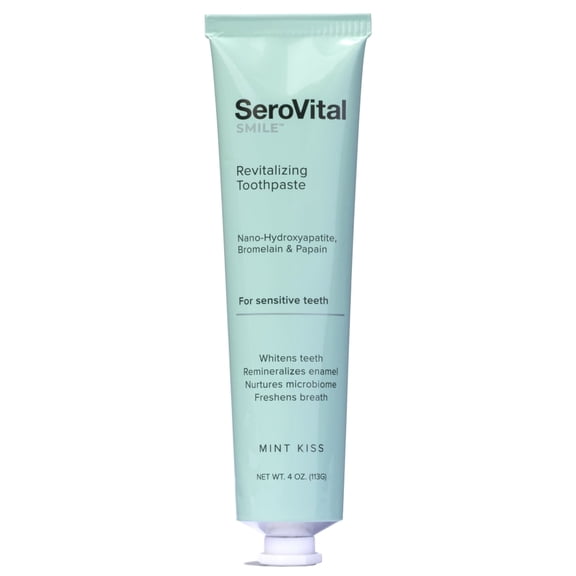 SeroVital Smile Revitalizing ToothpasteNano-Hydroxyapatite Toothpaste, Formulated without Fluoride, Whitening Toothpaste for Sensitive Teeth  4 oz., Mint Kiss