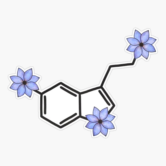 Serotonin Blue Floral Science Sticker
