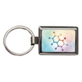 thumbnail image 1 of Serotonin Molecule Science Scientific Metal Rectangle Keychain, 1 of 7