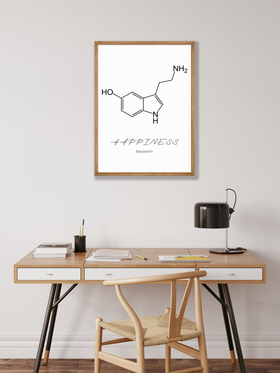 Serotonin Molecule Wall Art Print, Happiness Science Decor - Walmart.com