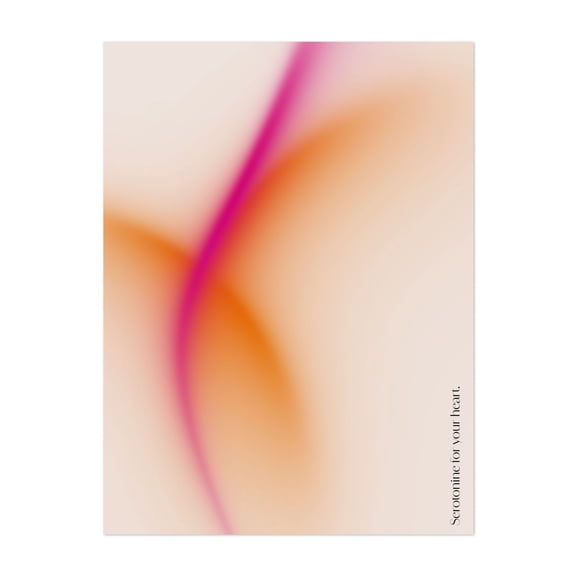 Serotonine for your heart - Digital Art Abstract Modern Art Minimalist Quote Psychedelic Surrealism Typography Unframed Wall Art Print 12 x 16 inches