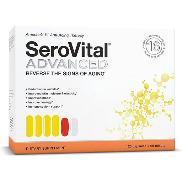 Serovital Advanced for Women - Anti-Aging Supplement for Women - Increase a Critical Peptide Associated with Stimulating Collagen Production, Skin Benefits, Energy, and Sleep - 30-Day