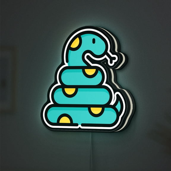 Serpent 3D Novelty Light Box for Reptile Lovers, Mythic Decor, Ideal for Fantasy Enthusiasts (Width 12 inch, 30cm)