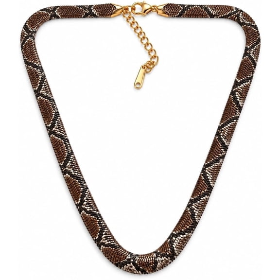 Serpent Necklace, Serpent Statement Necklace for Women, Snake Print Choker Collar Jewelry, Adjustable Gothic Punk Necklace for Parties and Daily Wear