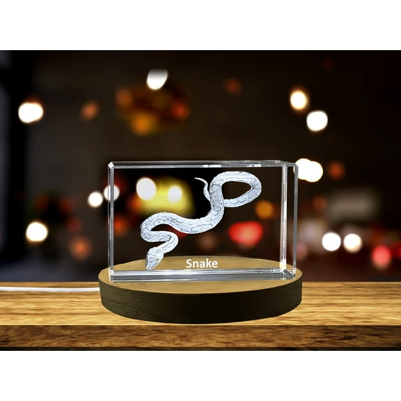 Serpent Serenity |Snake Design | 3D Engraved Crystal Keepsake