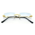 thumbnail image 1 of Serpent Snake Arm Rimless Rectangle Luxury Gangster Sunglasses Gold - Blue Yellow, 1 of 7