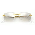 thumbnail image 1 of Serpent Snake Arm Rimless Rectangle Luxury Gangster Sunglasses Gold - Clear Mirror, 1 of 7