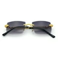 thumbnail image 1 of Serpent Snake Arm Rimless Rectangle Luxury Gangster Sunglasses Gold - Smoke, 1 of 7