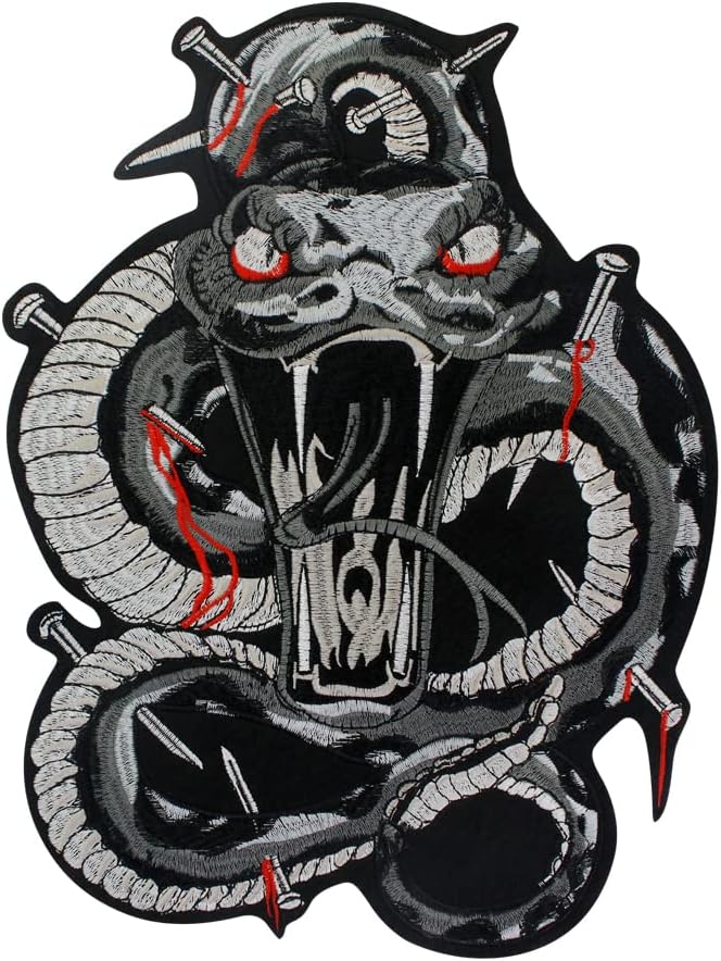 Serpent Snake Patches Biker Jacket Decor Patch Embroidered Trendy ...