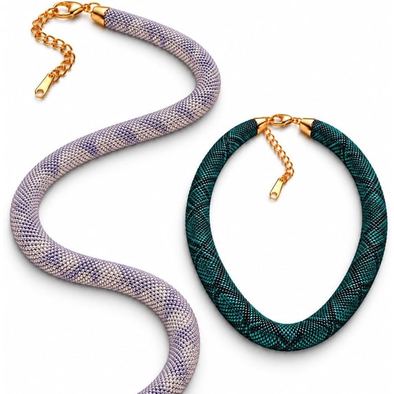 Serpent Statement Necklace, Snake Print Choker Necklace for Women & Men ...