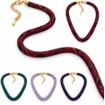 Redder Snake Serpent Statement Necklace, Snake Print Choker Necklace for Women & Men ...