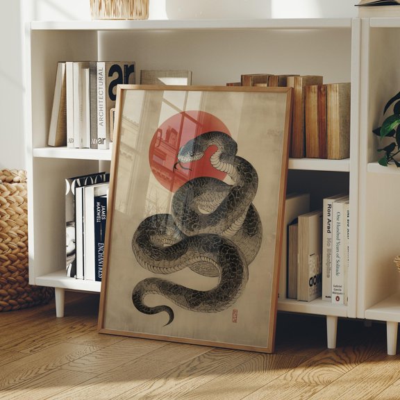 Serpent Under Crimson Sun Poster , Poster Print Only
