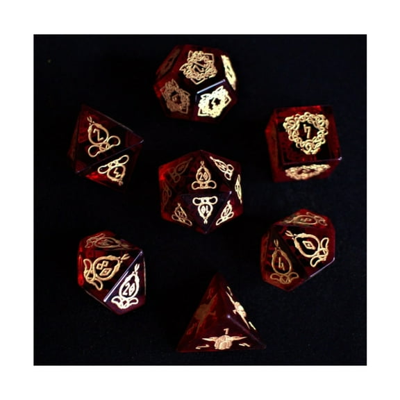 Misty Mountain Gaming Poly Set - Serpent of Midgard Red Glass (7) New