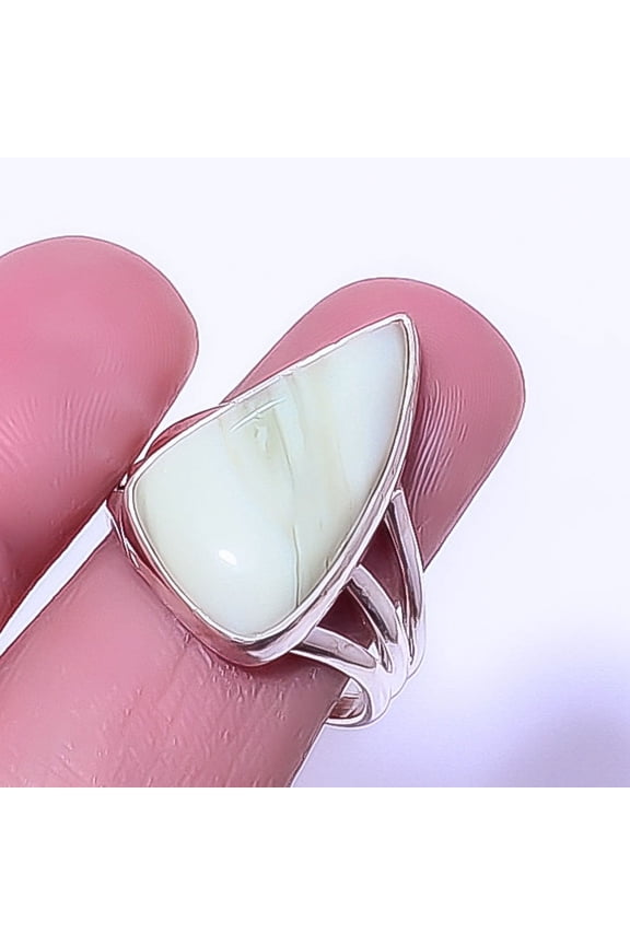 Serpentine 925 Sterling Silver Ring Size 9|Handmade Ring, Gift for her, Green Ring, Gemstone Silver Jewelry