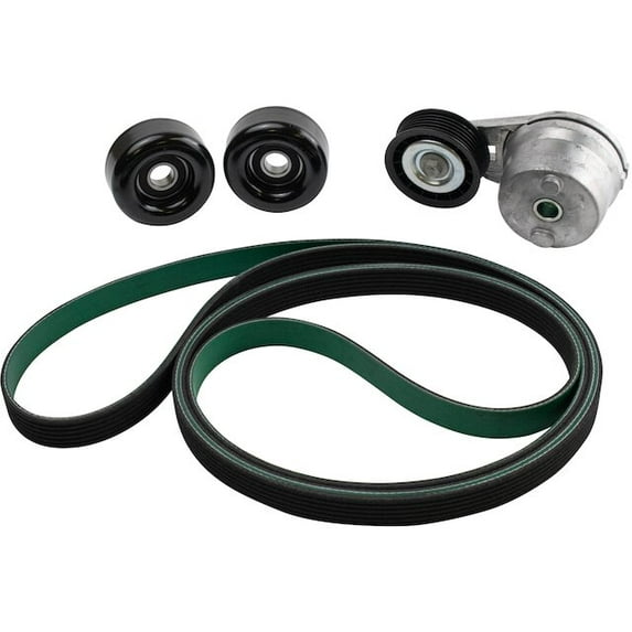 Serpentine Belt Drive Component Kit 4 Piece - Compatible with 2015 Chevy Express 4500 6.6L V8 Turbocharged Diesel