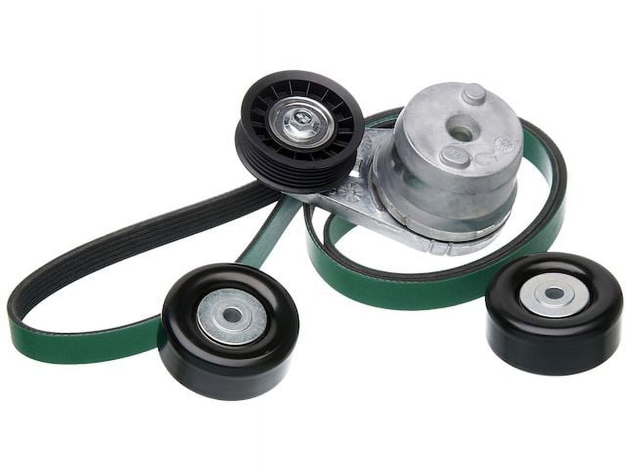 Serpentine Belt Drive Component Kit - Compatible with 2002 - 2010 Chevy Silverado 2500 HD 6.6L V8 Diesel 2003 2004 2005 2006 2007 2008 2009