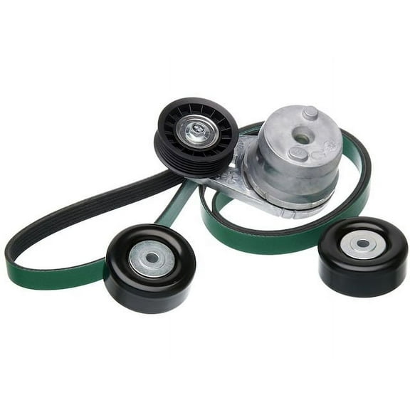 Serpentine Belt Drive Component Kit - Compatible with 2002 - 2010 Chevy Silverado 2500 HD 6.6L V8 Diesel 2003 2004 2005 2006 2007 2008 2009