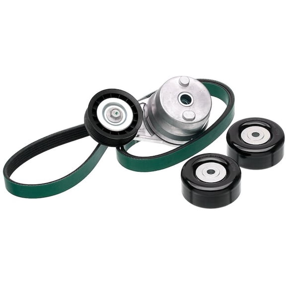 Serpentine Belt Drive Component Kit - Compatible with 2011 - 2013 Chevy Silverado 2500 HD 6.6L V8 Diesel 2012