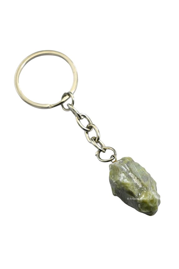 Serpentine Crystal Car Key Holder, Raw Crystal Keychain