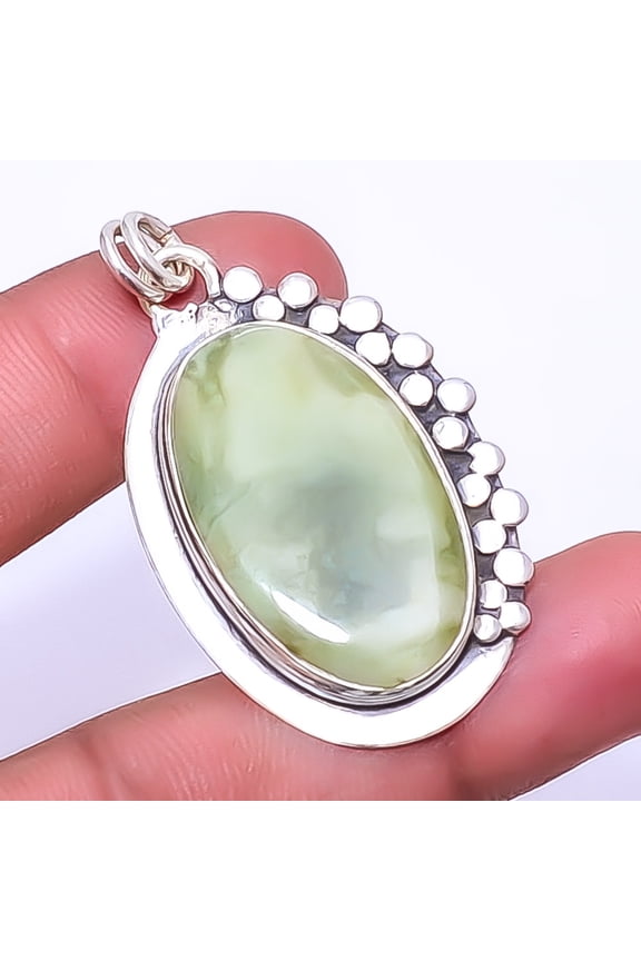 Serpentine Gemstone 925 Sterling Silver Handmade Jewelry Pendant 1.95" A395, Christmas Gift, Gemstone Silver Jewelry, Serpentine Pendant, New Year Sal