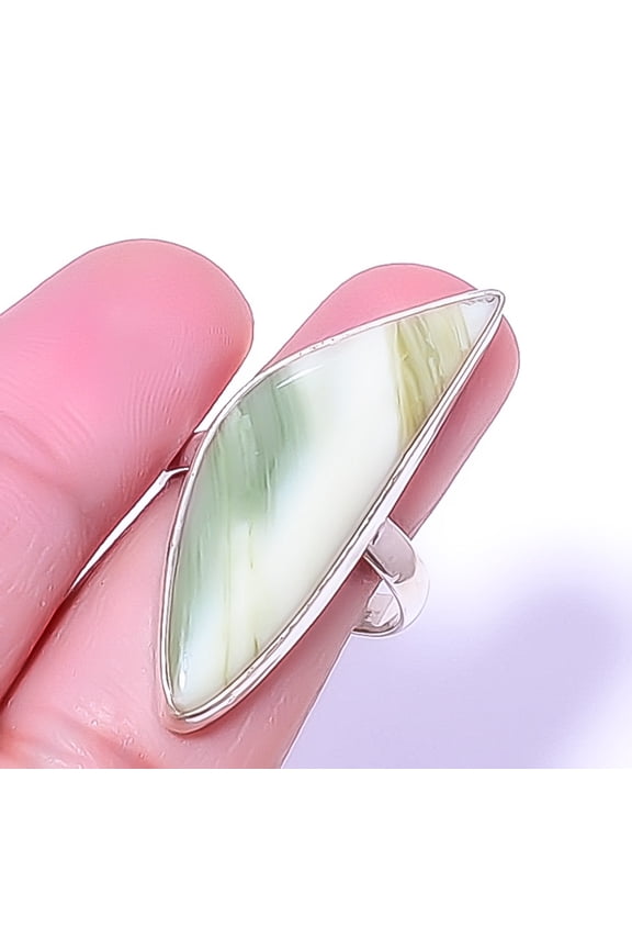 Serpentine Gemstone Handmade Gemstone 925 Silver Plated Ring s.9 R5823-36 A326, Valentine's Day Gift, Birthday Gift, Beautiful Jewelry For Woman