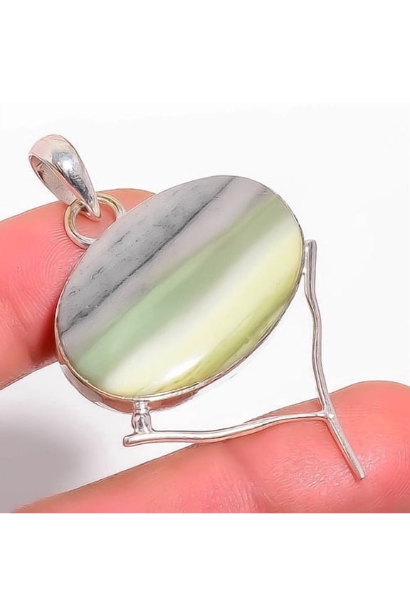 Serpentine Handmade 925 Sterling Silver Jewelry Pendant 2.34" P1837-65, Christmas Gift, Gemstone Silver Jewelry, Serpentine Pendant, New Year Sale