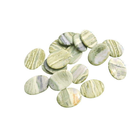 Serpentine Worry Stone for Crystal Healing Pocket Palm Stone Thumb Stone 2 Pcs