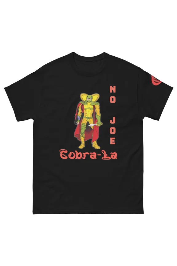 Serpentor (GI Joe) NO JOE Unisex Custom Tee w/ Cobra Command Logo on Left Sleeve