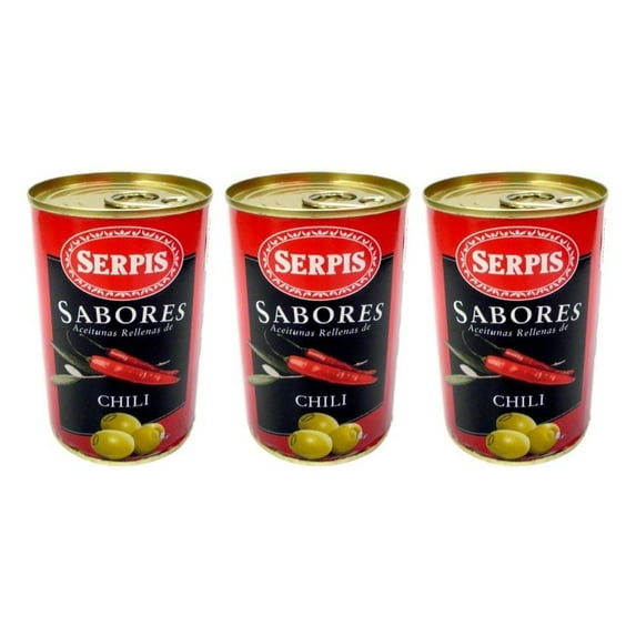 Serpis Spanish Green Olives Stuffed with Pimento Chili