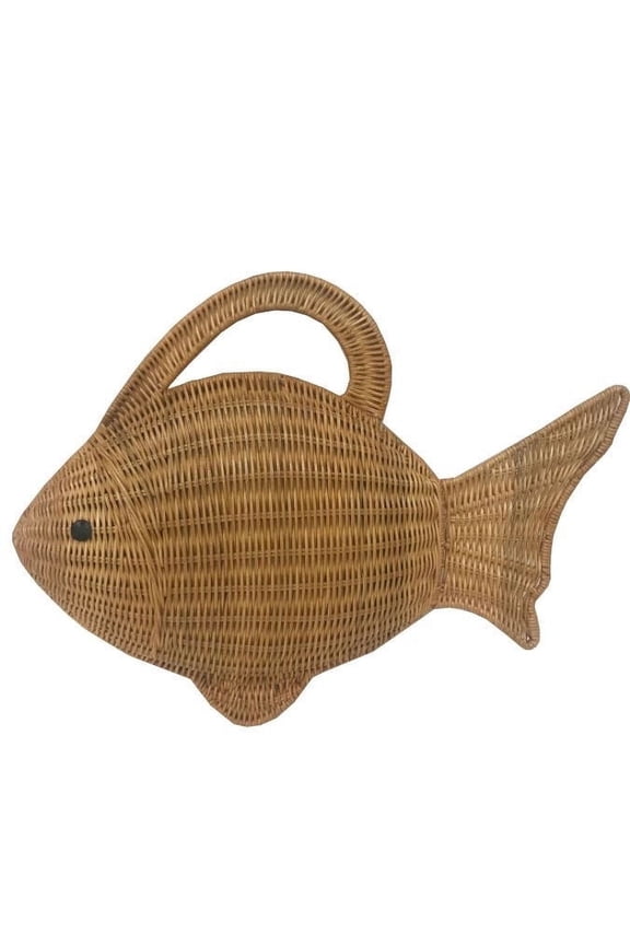 Serpui John Fish Wicker Purse