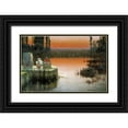 thumbnail image 1 of Serra, Enrique 24x17 Black Ornate Wood Framed with Double Matting Museum Art Print Titled - Flooded Ruins at Sunset, 1 of 4