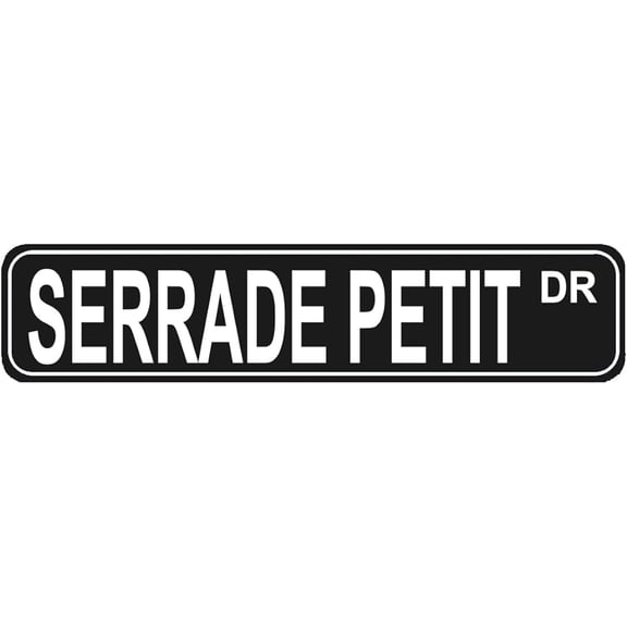Serrade Petit Dr Sign Cat Lover Owner Gift Home House Wall Decor Street Sign Black Tin Sign 16x4 Inch.jpg