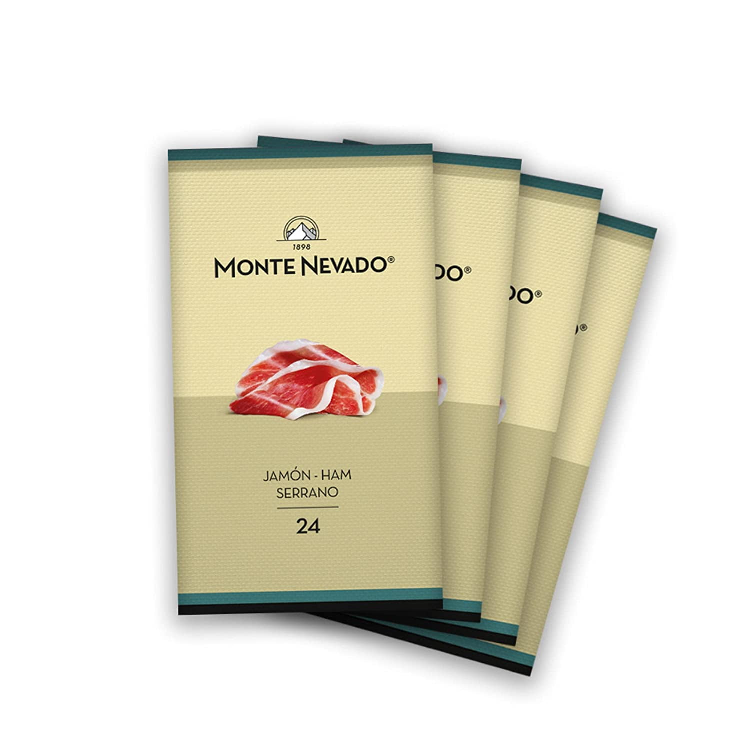 Serrano Ham Sliced - 3 oz Each, Pack of 4 Units - 24 Months Avg Curing Time - Authentic Jamon Serrano - Great Gift or Special Occasion Snack