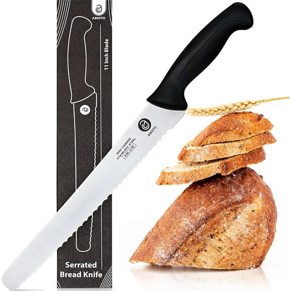 Serrated Bread Knife and Foldable Bread Slicer Set - Adjustable Thickness Guide with HDPE Base and Maple Fingers for Homemade Sourdough and Sandwich Loaves