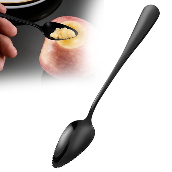 Serrated Edge Spoon Thick Stainless Steel Grapefruit Spoon Dessert Spoon Serrated Edge Kitchen Utensils For Dessert Scraping & Peeling
