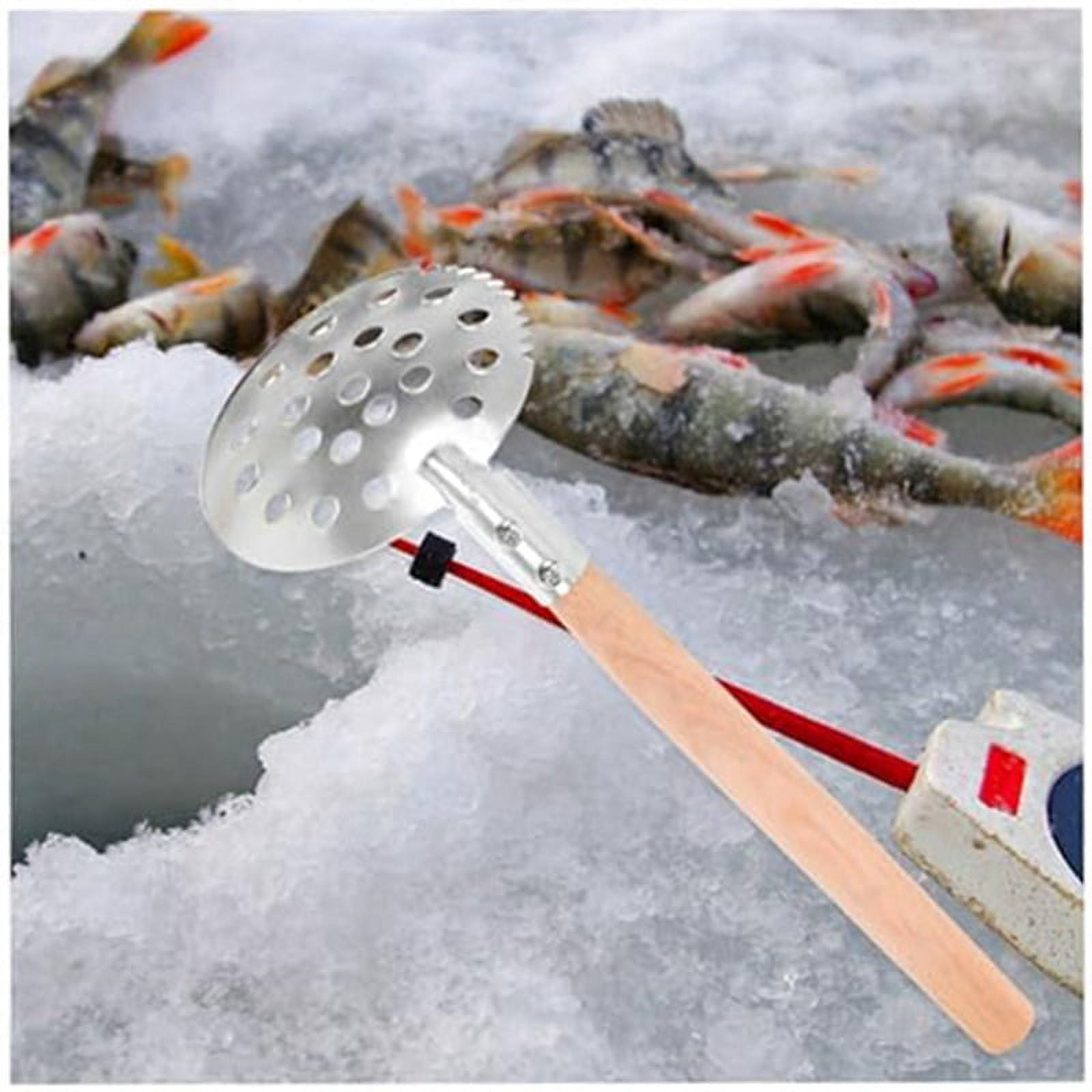 Serrated Ice Fishing Spoon,Metal Scoop, Skimmer Filter Spoon,Fish Landing Spoon Scoop