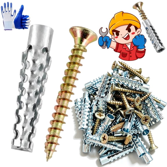 Serrated Iron Expansion Screw Lightweight Tube Thick Walls,Stainless Steel Material,Heavy Duty Metal Expansion Bolts,Self-Tapping Self-Drilling Quick Easy Install