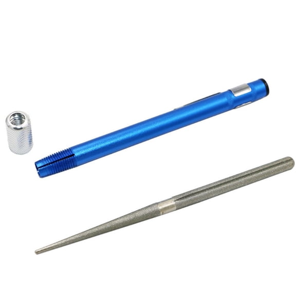 Serrated Knife Sharpener, Pocket Knife Sharpener with Retractable Diamond Sharpening Rod, Knife Sharpening Steel Rod Tool for Kitchen, Outdoor Repairs Polishes Restores Serrated Stick Tool,Blue