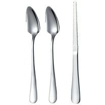 Serrated Spoons And Set Stainless Steel Curved Serving Utensils For Melon Lime Pitaya