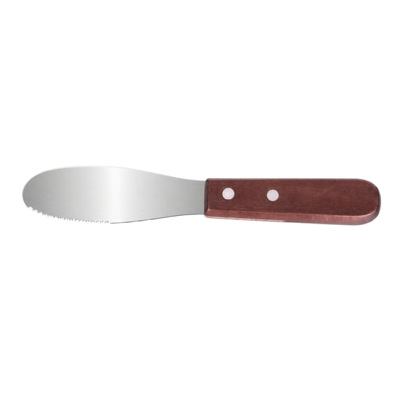 Serrated Stainless Steel Butter Spreader Knife with Wooden Handle Offset Icing Pallet Knife for Baking Cake Decorating Pastry Cheese
