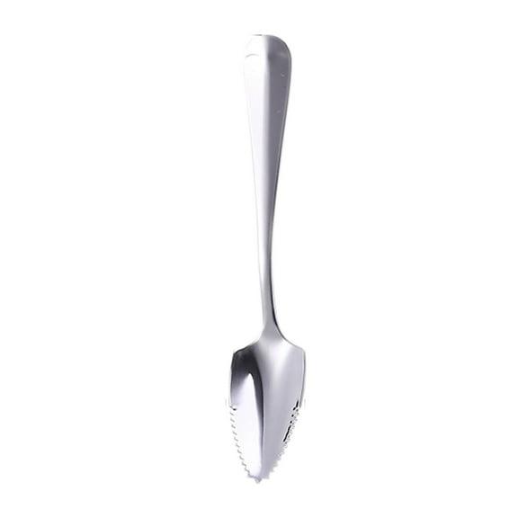 Serrated Stainless Steel Feeding Spoon with Fruit Masher for Smooth Puree Preparation and Led Weaning